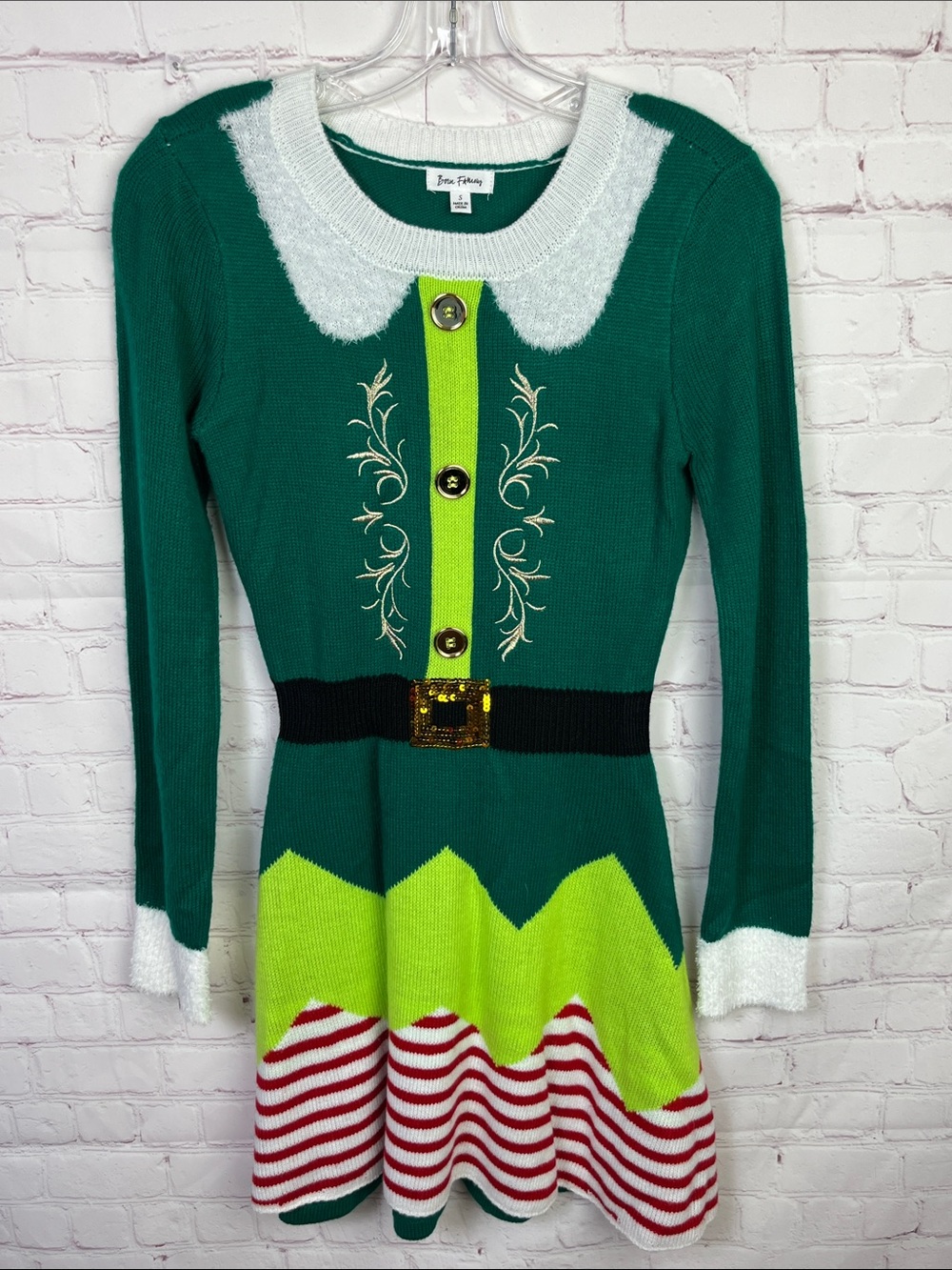 Born Famous Long Sleeve Holiday Sweater Dress Size Small